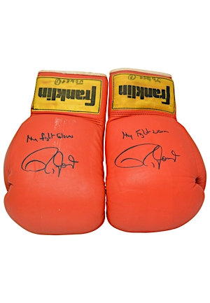 Roy Jones Jr. Fight-Worn & Dual-Signed Franklin Boxing Gloves (2)(JSA)