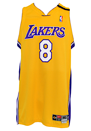 1999-00 Kobe Bryant Los Angeles Lakers Game-Used & Autographed Home Jersey (JSA • Wilt Armband • Championship Season)