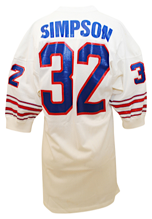 1974 OJ Simpson Buffalo Bills Game-Used Home Jersey (Excellent Use With Multiple Repairs)