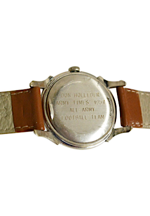 1957 Army Times "All-Army" Football Team Watch Presented To Don Holleder & 1955 Army vs Navy Official Program & Game Ticket (3)(Rare Piece Of Army Legends Collection)