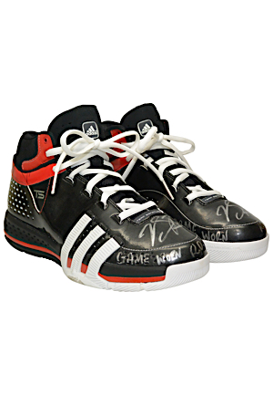 2008-09 Derrick Rose Chicago Bulls Game-Used & Dual Autographed Rookie Sneakers (Full JSA • ROY Season)