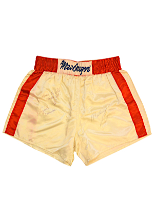 Muhammad Ali Worn Boxing Trunks Signed by Angelo Dundee & Ali with Sketch (JSA • Authenticated By Dundee)