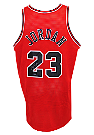1998-99 Michael Jordan Chicago Bulls Autographed Pro Cut Road Jersey (JSA • UDA)