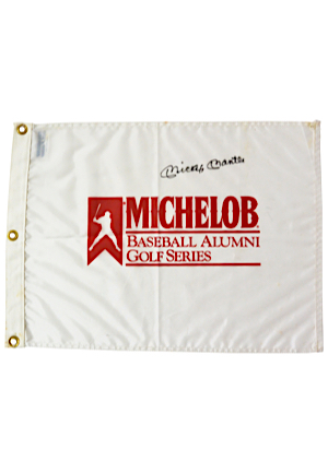 Mickey Mantle Single-Signed "Michelob Baseball Alumni Golf Series" Golf Flag (JSA)
