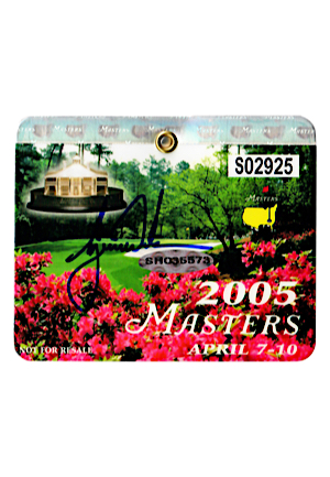 2005 Tiger Woods Single-Signed Masters Badge (JSA • UDA)