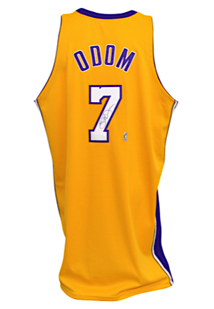 2009-10 Lamar Odom Los Angeles Lakers Game-Used & Autographed Home Jersey (JSA • NBA Hologram • Championship Season)