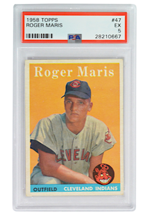 1958 Topps Roger Maris #47 Rookie Baseball Card (PSA Graded EX5)