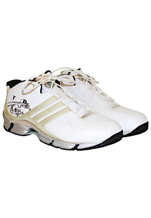 Tim Duncan San Antonio Spurs Game-Used & Dual Autographed Sneakers (JSA)