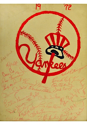 1972 New York Yankees Team Signed Painting (JSA)