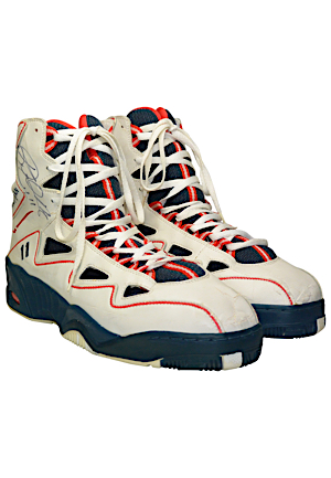 1996 Karl Malone Summer Olympics "Dream Team II" Game-Used & Dual Autographed Sneakers (JSA • PSA/DNA)