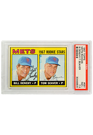 1967 Topps Tom Seaver & Bill Denehy "Mets Rookies" Card (Graded NM 7.5)