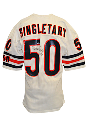 Late 1980s Mike Singletary Chicago Bears Team-Issued & Autographed Road Jersey (JSA • PSA/DNA)