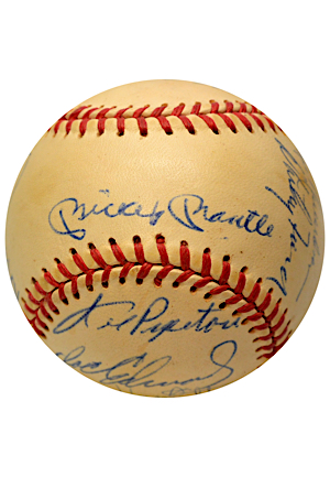 1965 New York Yankees High-Grade Team-Signed Baseball (Full JSA • Including Bold Mantle & Maris)