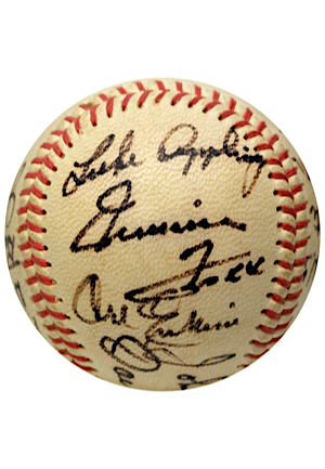 Autographed Baseball Loaded With Signatures Including Jimmie Foxx, Joe DiMaggio & Many MLB Stars (JSA)