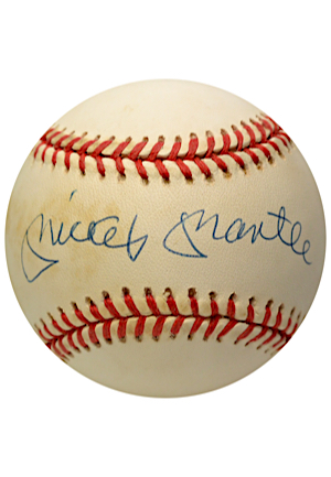 Hall Of Famers Single-Signed Baseballs Including Mantle, DiMaggio, Koufax & More (5)(JSA) 