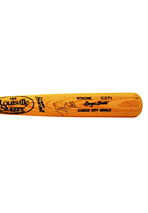 George Brett Kansas City Royals Autographed Signature Modle Display Bat (JSA)