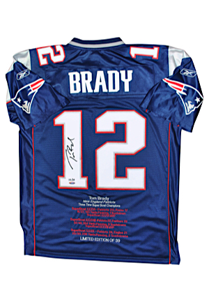 Tom Brady New England Patriots Autographed Replica Authentic Home Jerseys (2) (JSA)