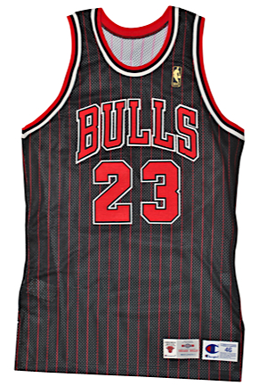 1996-97 Michael Jordan Chicago Bulls Autographed Pro Cut Alternate Jersey (JSA • UDA)