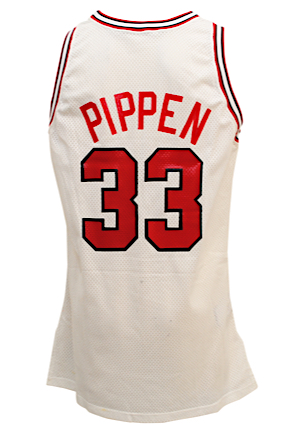 1991-92 Scottie Pippen Chicago Bulls Game-Used & Autographed Home Jersey (JSA • Championship Season)