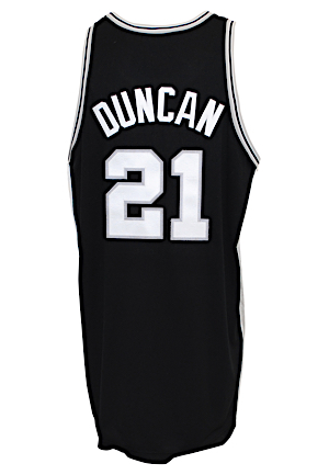 2001-02 Tim Duncan San Antonio Spurs Game-Used Road Jersey (MVP Season • 9/11 Ribbon)