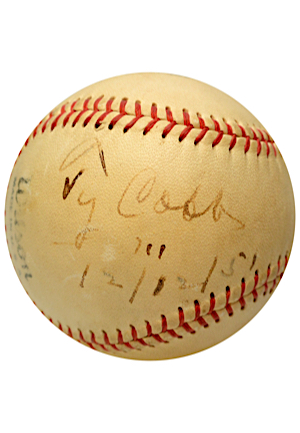 1951 Ty Cobb Single-Signed Baseball (PSA/DNA • JSA)