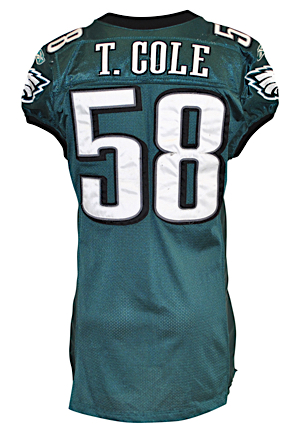 2007 Trent Cole Philadelphia Eagles Game-Used Home Jersey (NFL LOA • 75th Anniversary Patch)