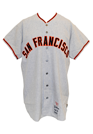 1969 Joe Gibbon San Francisco Giants Game-Used Road Flannel Jersey