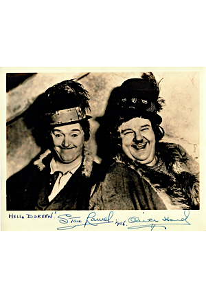 Stan Laurel & Oliver Hardy Dual-Signed & Inscribed 8x10 B&W Photo From "The Bohemian Girl" (JSA)