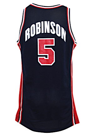 1992 David Robinson United States Olympics "Dream Team" Game-Used Blue Jersey (Gold Medal Team)