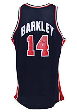 1992 Charles Barkley United States Olympics "Dream Team" Game-Used Blue Uniform (2)(Gold Medal Team)