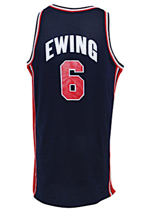 1992 Patrick Ewing United States Olympics "Dream Team" Game-Used Blue Jersey (Gold Medal Team)