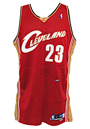 2003-04 LeBron James Cleveland Cavaliers Game-Used & Autographed Road Jersey (JSA • UDA • ROY Season)