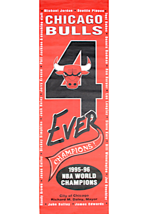 1996 Chicago Bulls NBA Championship “4 Ever Champions” Street Banner