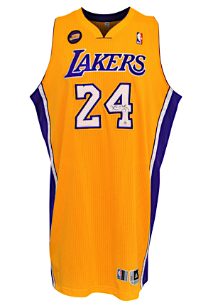 2012 Kobe Bryant Los Angeles Lakers Game-Used & Autographed Home Jersey (JB Patch • Photo-Matched To Oct. 1st Media Session)