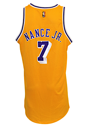 2016-17 Larry Nance Jr. Los Angeles Lakers Game-Used TBTC Hardwood Classics Jersey