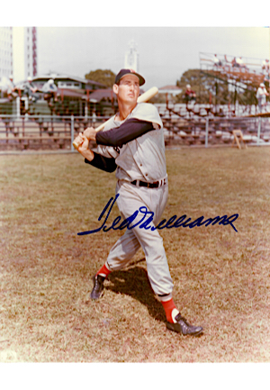 Ted Williams Boston Red Sox Autographed Both Color & B&W Photos & Card (5)(JSA)