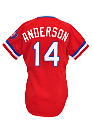 1984 Jim Anderson Texas Rangers Game-Used Red Alternate Jersey