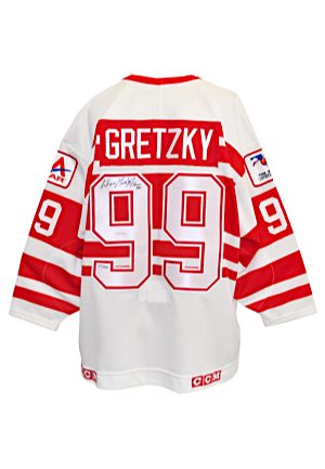 Wayne Gretzky Ninety-Nine All-Stars Tour Autographed Replica Jersey (JSA • UDA • Photo Of Gretzky Signing)