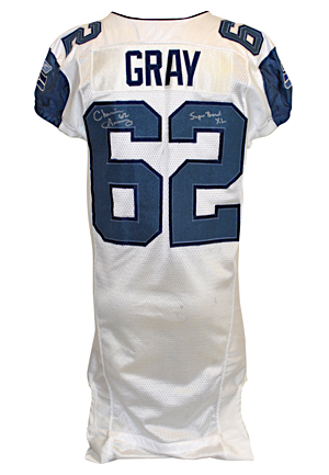2005 Chris Gray Seattle Seahawks Game-Used & Autographed Road Jersey (JSA • Custom Tailored Neck & Length)