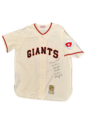 Willie Mays San Francisco Giants Autographed Home Mitchell & Ness Jersey (JSA)