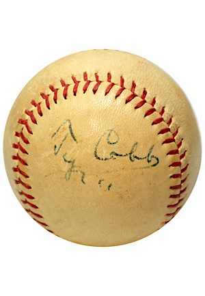 Exceedingly Rare Ty Cobb & Bing Crosby Dual-Signed Baseball (JSA)
