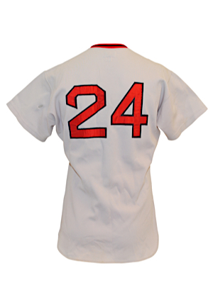 1976 Dwight Evans Boston Red Sox Game-Used & Autographed Road Jersey (JSA • Repairs)