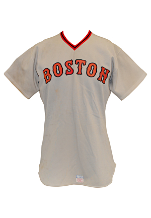 1975 Bill "Spaceman" Lee Boston Red Sox Game-Used Road Jersey