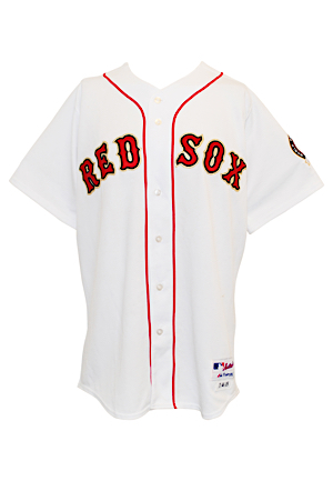 4/11/2005 Bill Mueller & Mark Bellhorn Boston Red Sox Opening Day "Ring Ceremony" Worn Home Jersey (2)(MLB Authenticated)