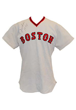 1974 Jim Rice Boston Red Sox Game-Used & Autographed Rookie Road Jersey (JSA • Graded A10)