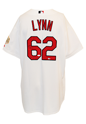 2011 Lance Lynn St. Louis Cardinals Rookie Debut Game-Used & Autographed World Series Patched Jersey (JSA • Multiple Photo-Matches • MLB Authenticated • Championship Season)