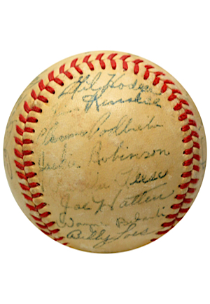 1950 Brooklyn Dodgers Team-Signed Baseball Featuring Robinson & Campanella (Full JSA)