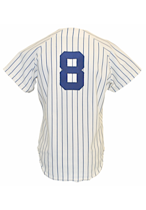 1980 Yogi Berra New York Yankees Coaches-Worn & Autographed Home Pinstripe Jersey (JSA)