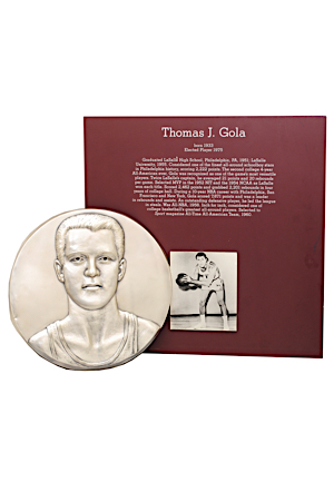 Tom Gola Basketball Hall Of Fame Induction Medallion & Plaque (2)(Family LOA)