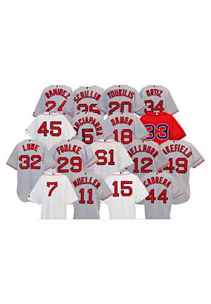 2004 Boston Red Sox Game-Used Jerseys Of All Key Players Including Manny, Pedro, Ortiz, Garciaparra, Schilling, Wakefield, Damon & Many More (17)(Championship & Curse Breaking Season)